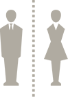男女比を表す男女の人物アイコン